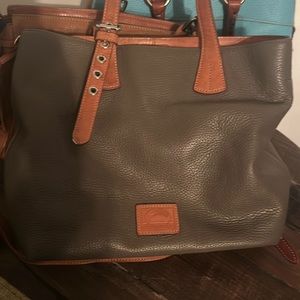 Dooney & Bourke pebble grain leather tote gray